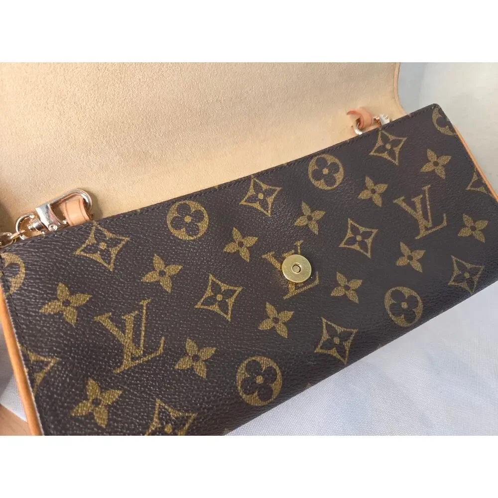 Louis Vuitton Vintage Monogram Twin Pochette GM LV Bag Clutch